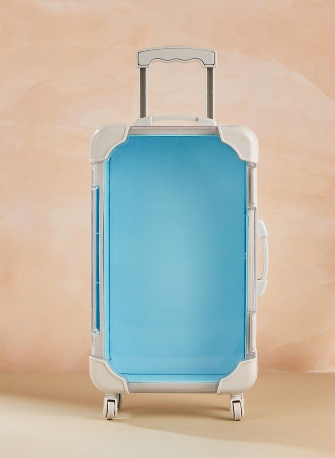 STANCRAY حقيبة سفر صغيرة من ستانكراي، حقيبة سفر صغيرة مزدوجة الجوانب مع صندوق حلوى للرموش ومستحضرات التجميل والقرطاسية ودمى الحلوى، صندوق تخزين منظم للسفر للنساء والفتيات (أزرق) - Image 2